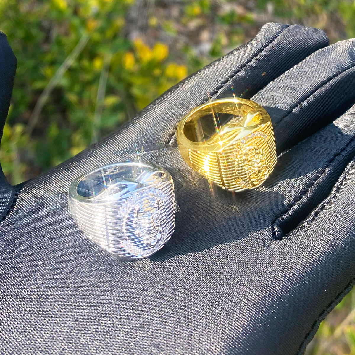 Bubble Letter Scorpion Ring for Men Real Gold Plated Hip Hop Jewelry