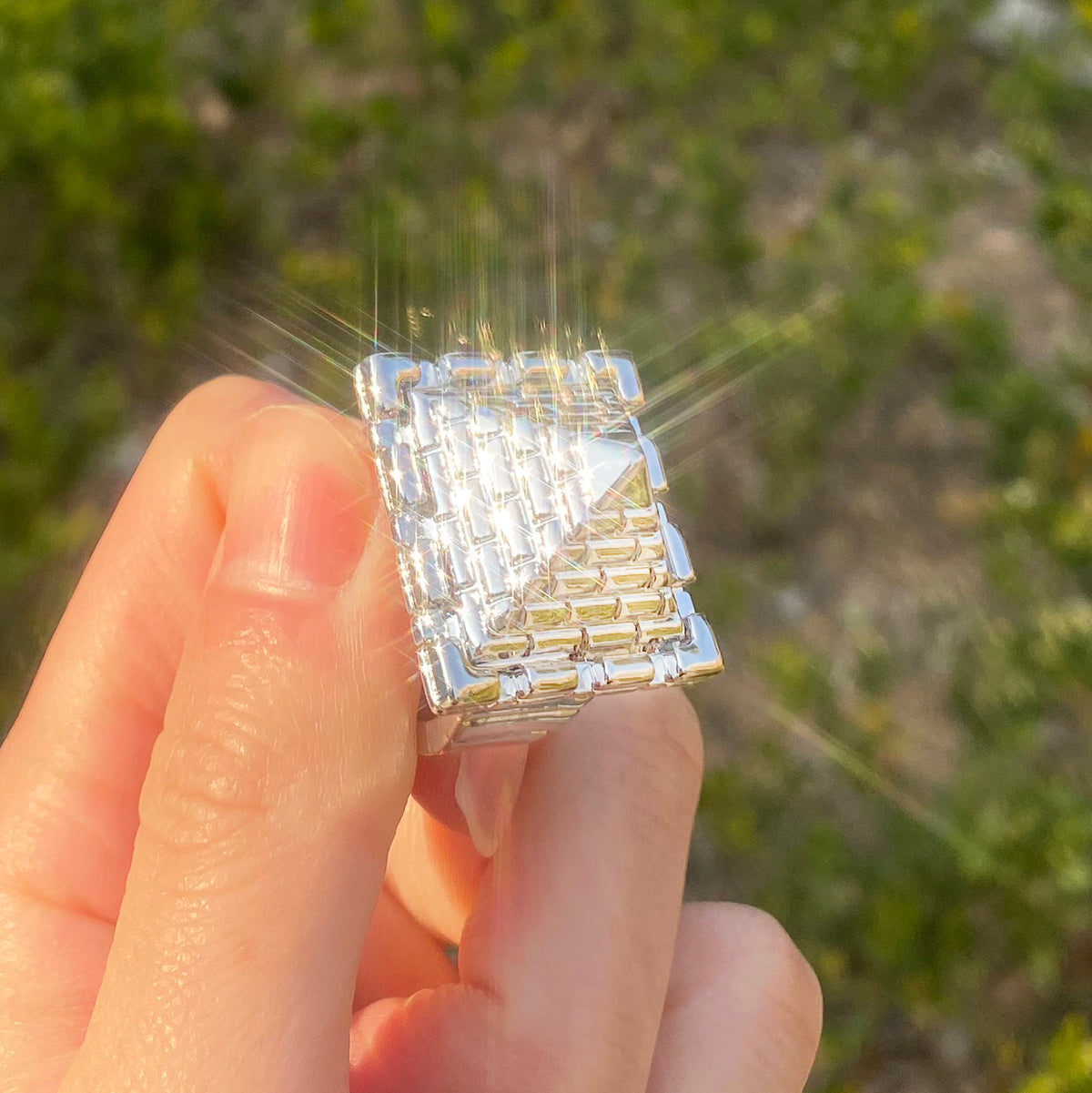 Bubble Letter Saddle Ring for Men Real Copper Adjustable Hip Hop Jewelry