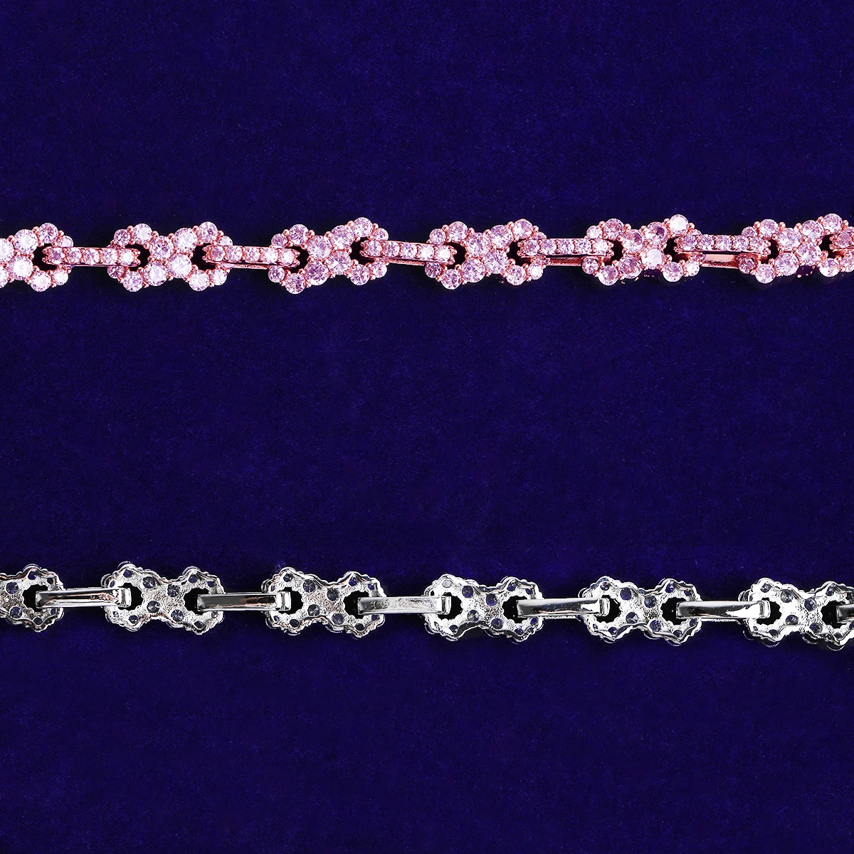 Bubble Letter Iced Out Infinity Link Chain for Men Necklace Choker 5A Cubic Zirconia Prong Setting Hip Hop Jewelry