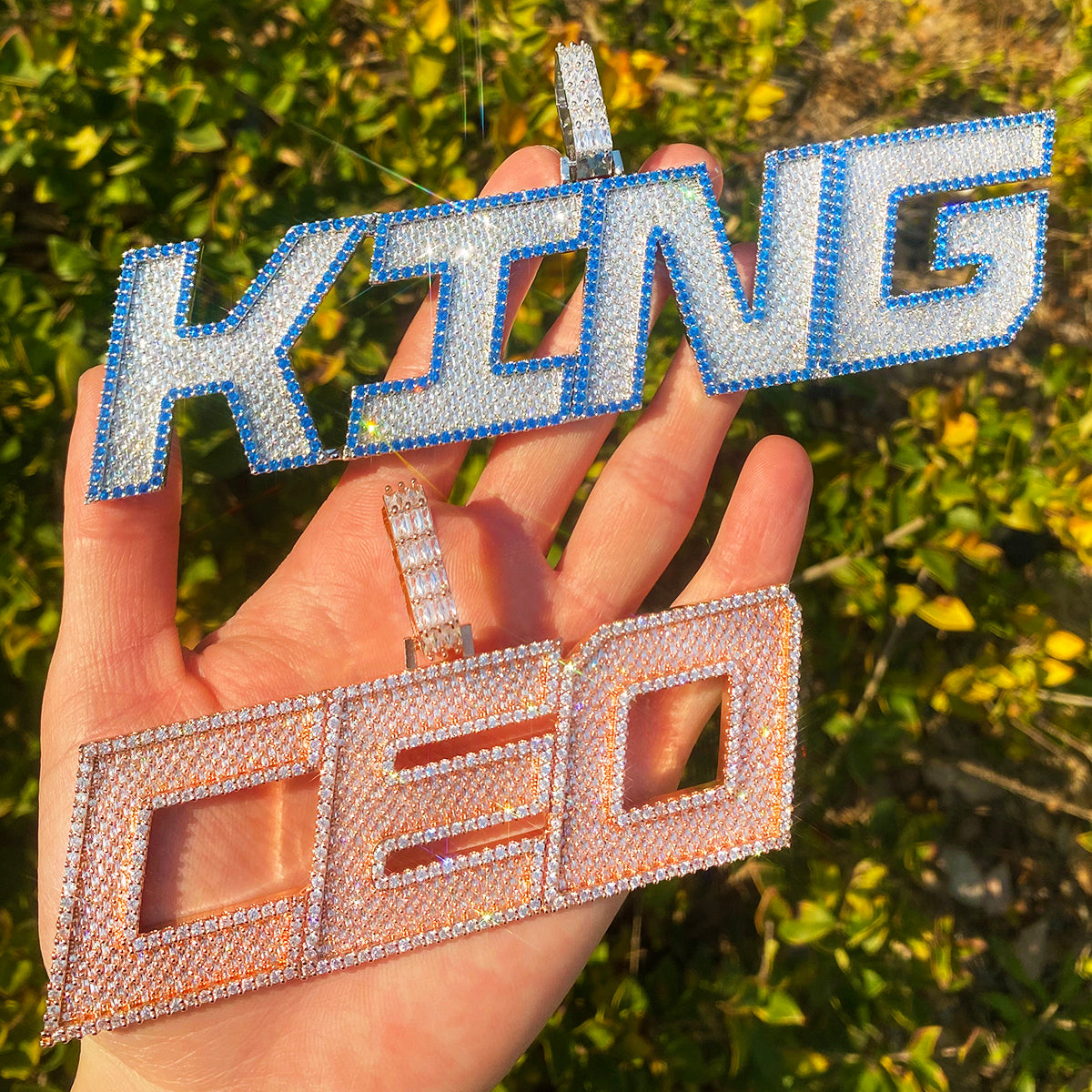 Bubble Letter Iced Out Custom Name Necklace Pendant for Men 5A Cubic Zirconia Hip Hop Jewelry