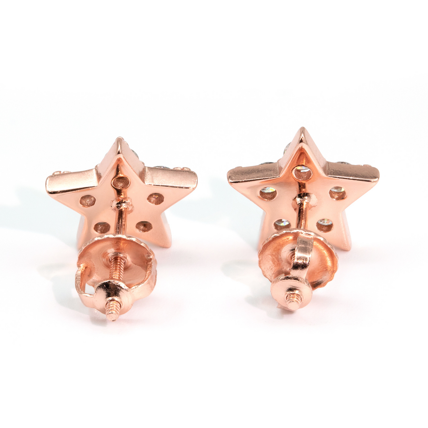 Bubble Letter Silver Moissanite VVS Five Star Stud Earring for Men Hip Hop Jewelry