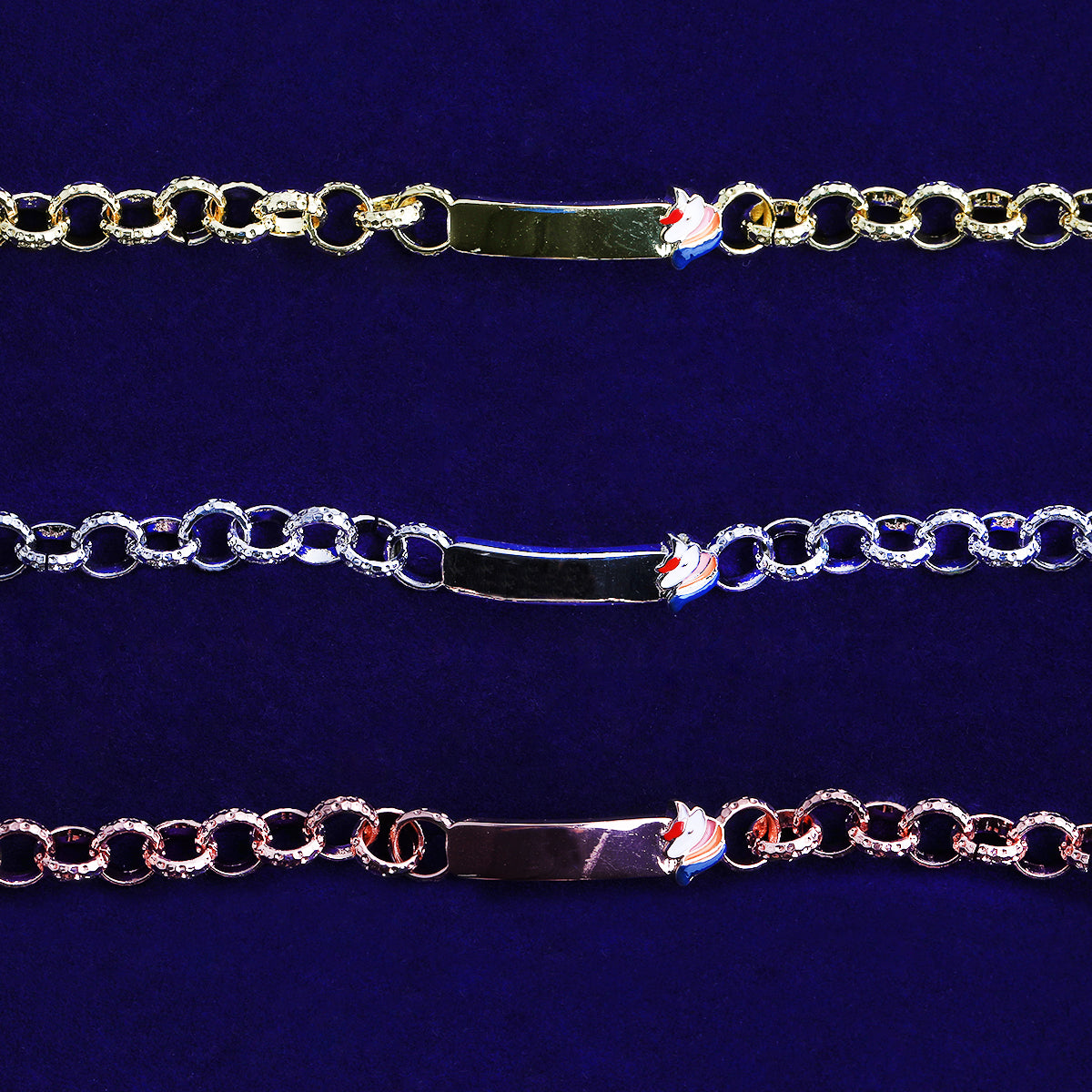 Bubble Letter Belcher Unicorn Bracelet for Men Gold Plated Hip Hop Jewelry