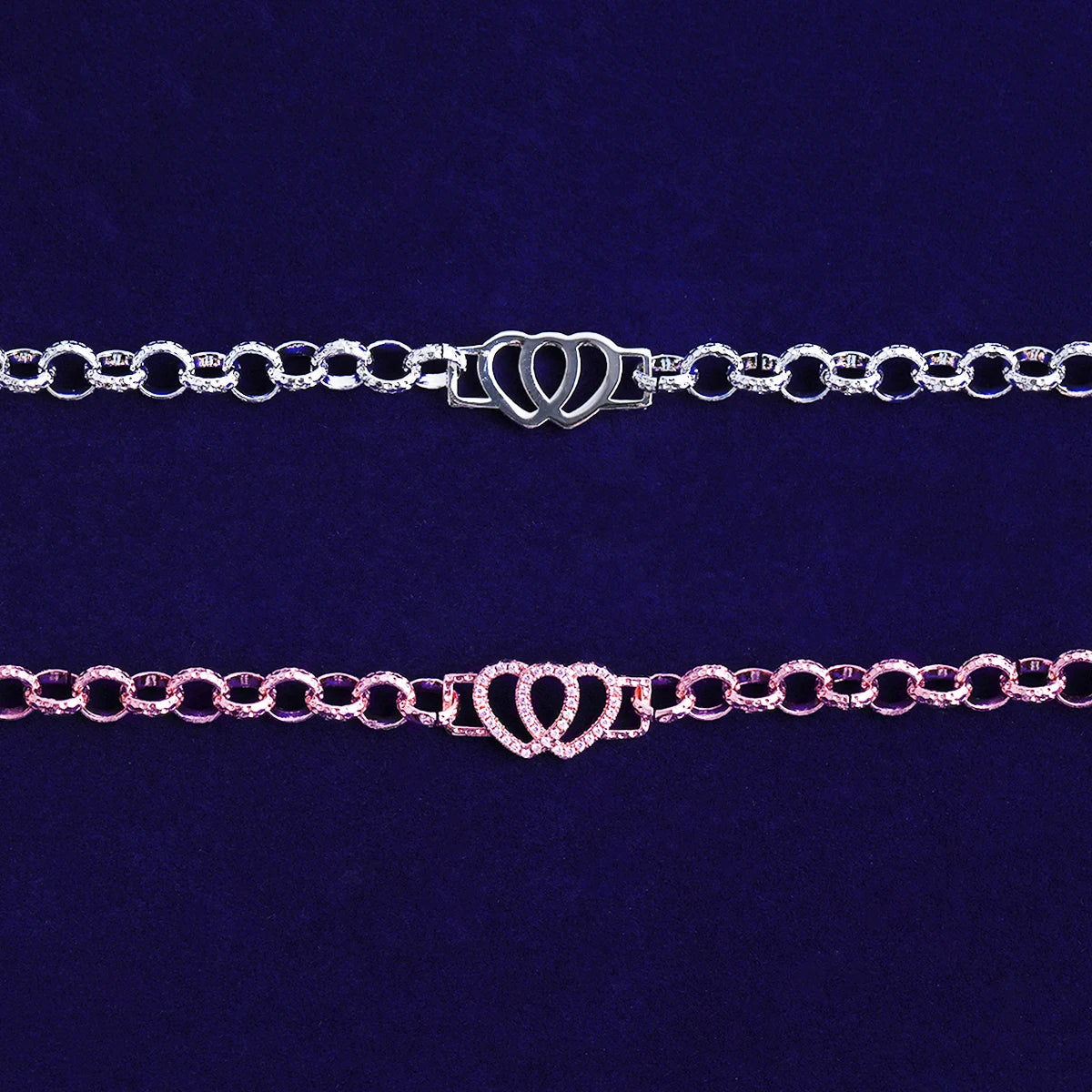 Bubble Letter Belcher Link Two Hearts Bracelet for Women Real Gold Plated Hip Hop Jewelry