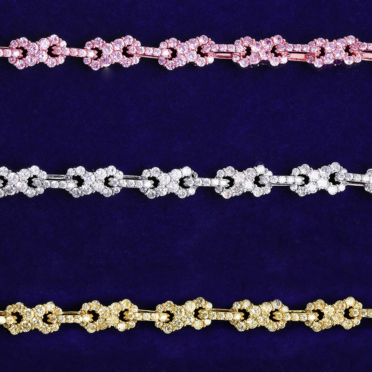 Bubble Letter Iced Out Infinity Link Chain for Men Necklace Choker 5A Cubic Zirconia Prong Setting Hip Hop Jewelry