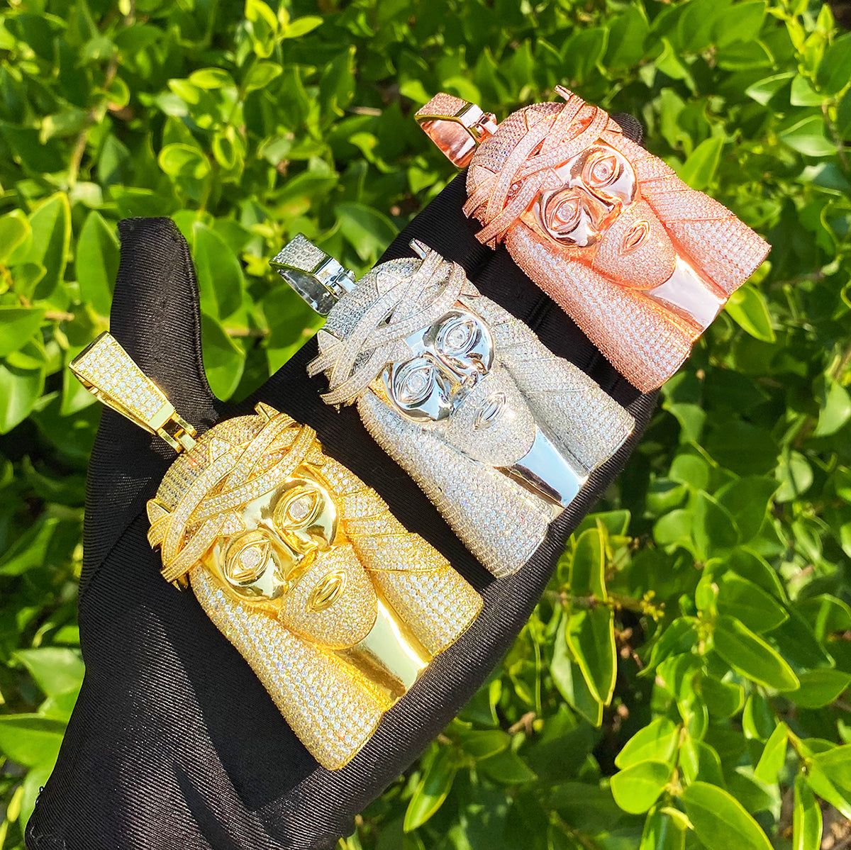 Bubble Letter Iced Out Super Jesus Necklace Pendant for Men 5A Copper Cubic Zirconia Hip Hop Jewelry