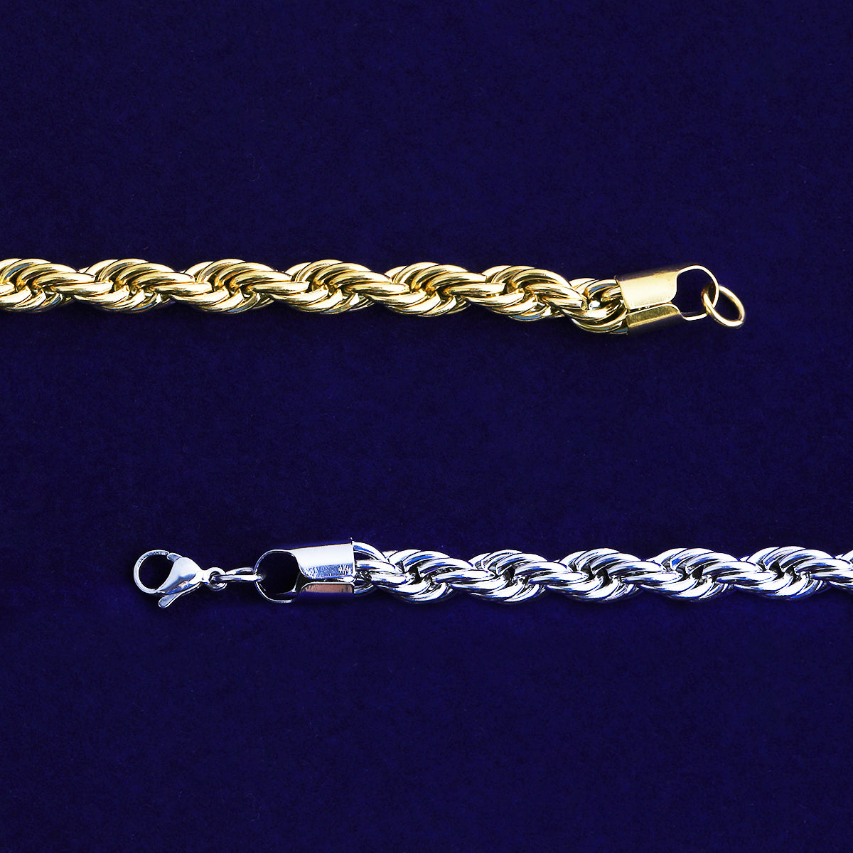 Bubble Letter 8mm Stainless Steel Rope Chain for Men PVD Plated Necklace Choker Hip Hop Jewelry