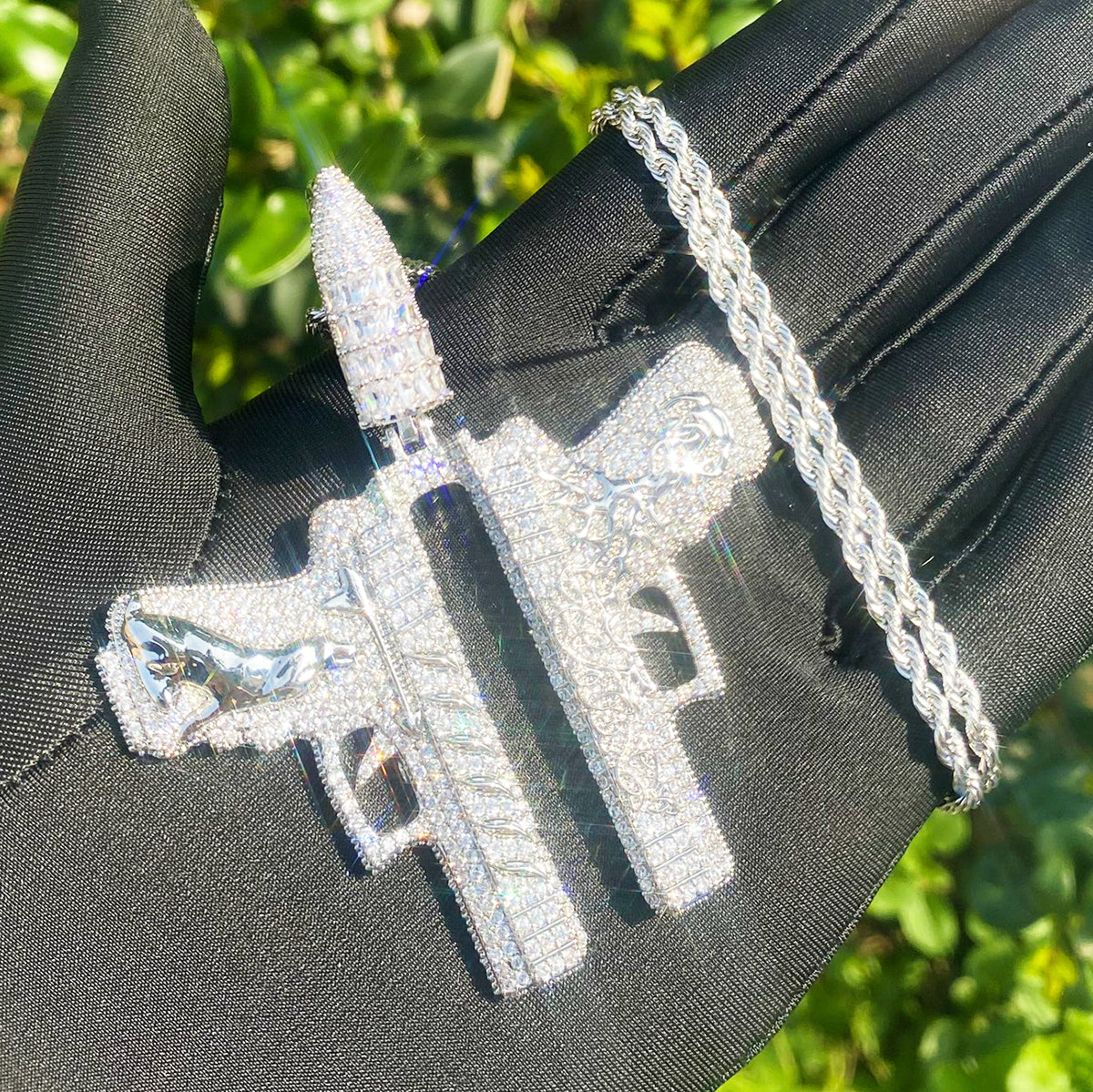 Bubble Letter Luxury Gang for Men Real Gold Plated Copper Cubic Zirconia Hip Hop Jewelry