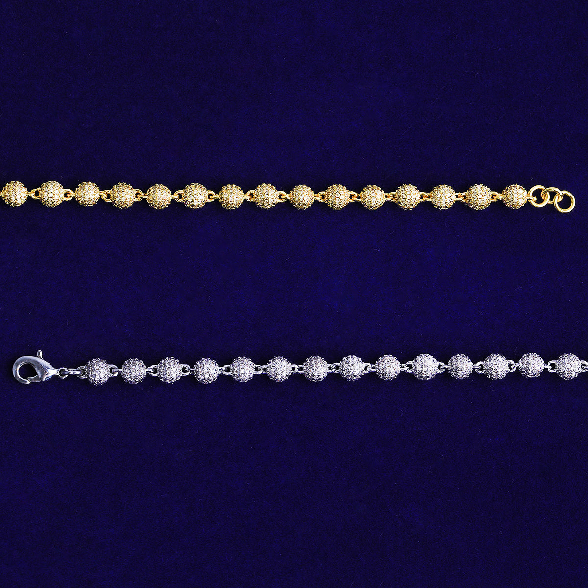 Bubble Letter Iced Out Beads Cross Bracelet for Men 5A Cubic Zirconia Hip Hop Jewelry