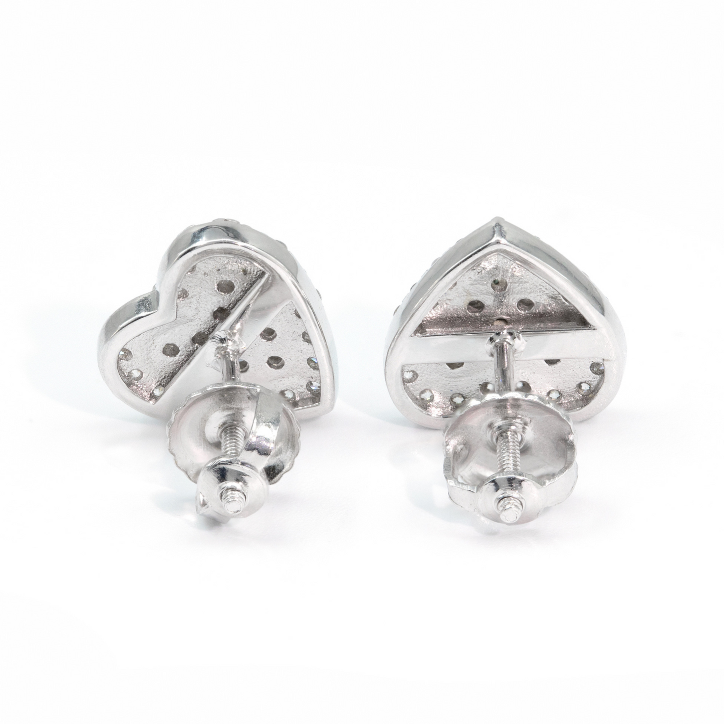 Bubble Letter Silver Moissanite VVS Double Heart Stud Earring for Women Hip Hop Jewelry