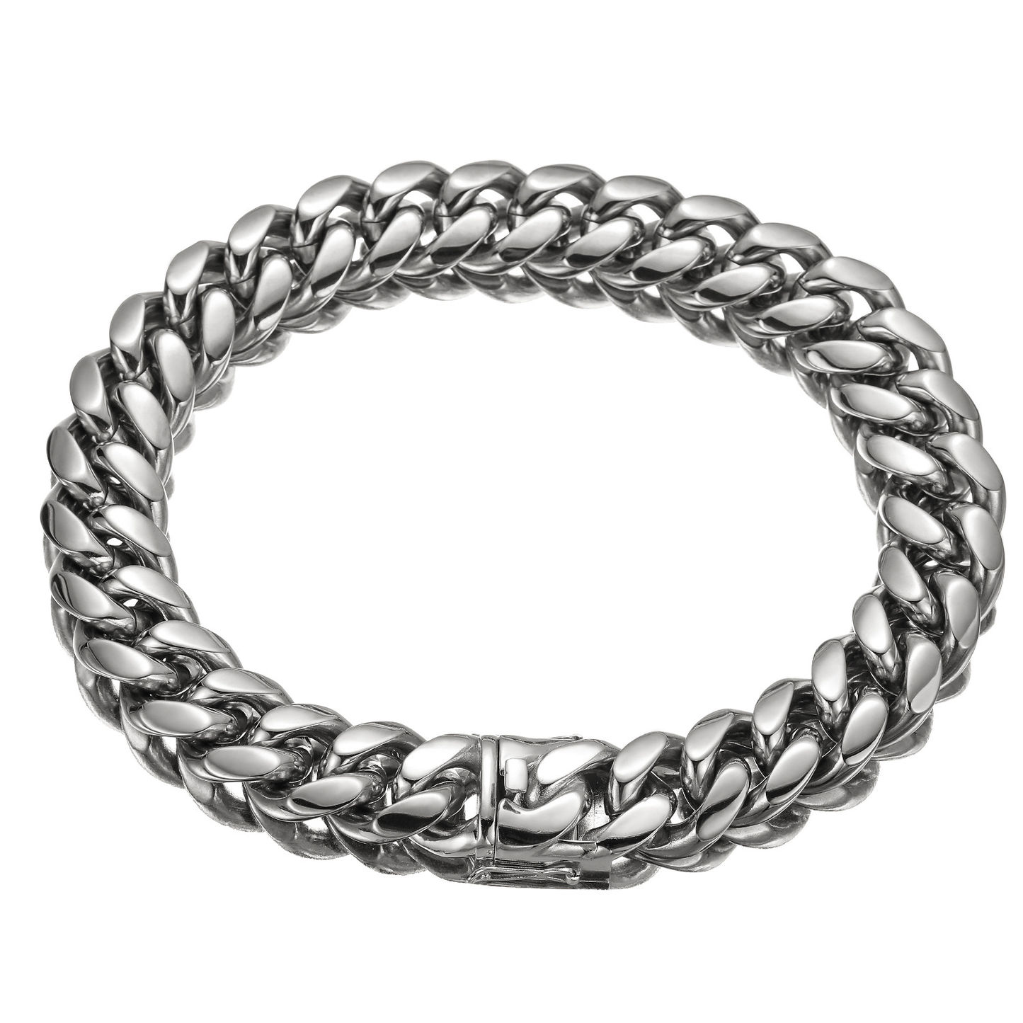 Bubble Letter Stainless Steel Miami Cuban Link Chain for Men Necklace Choker PVD Plating Real Gold Plated Lobster Clasp Jewelry