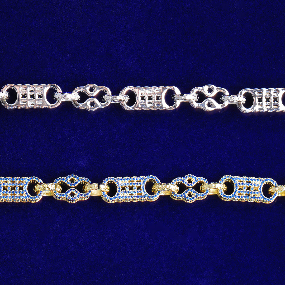 Bubble Letter Iced Out Silver Stones Star Bar Link Chain for Men Necklace Choker Real Copper Cubic Zirconia Gold Plated Hip Hop Jewelry