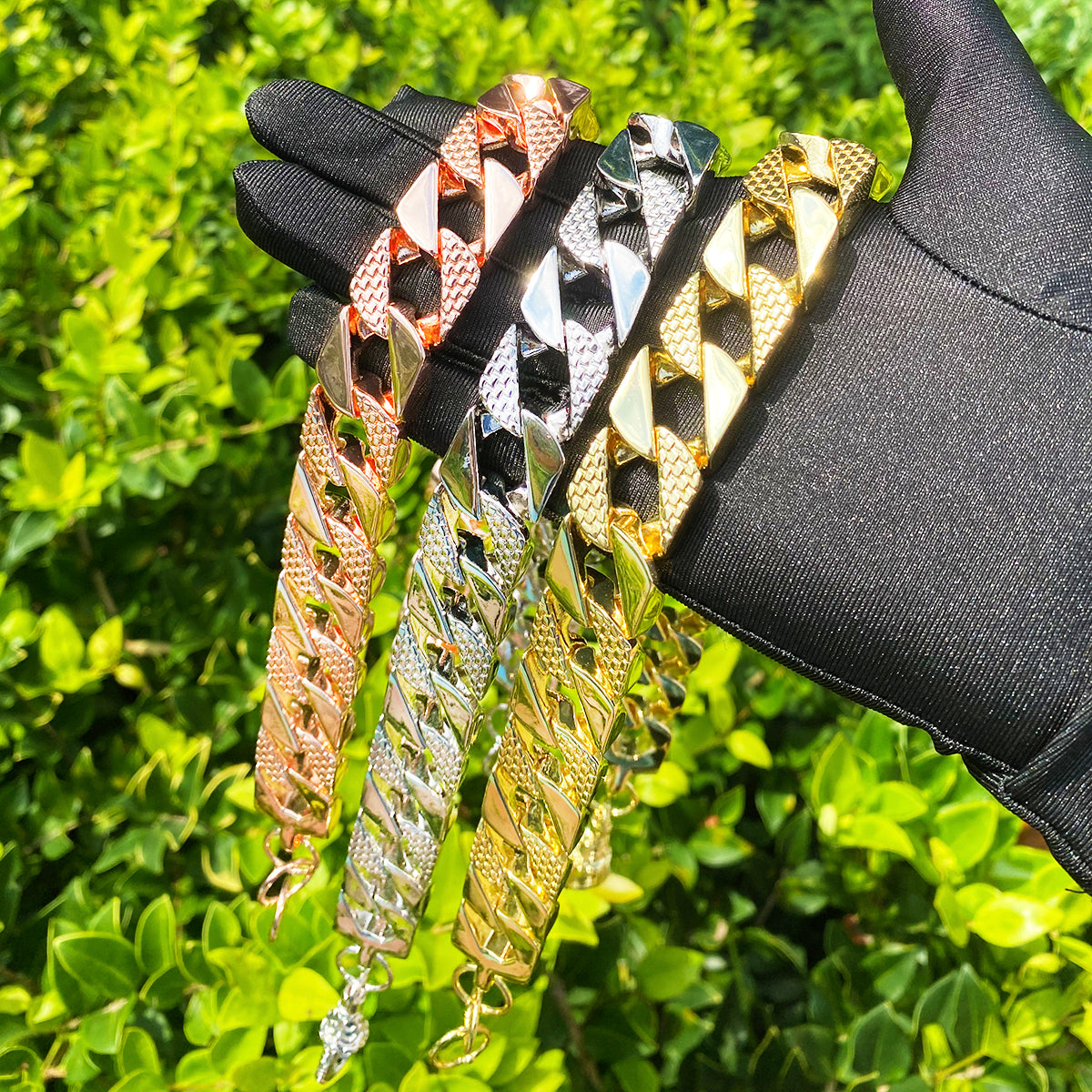 Bubble Letter Semi Patterned Cuban Link Chain for Men Necklace Choker Copper Gold Plated Hip Hop Jewelry Albert Clasp
