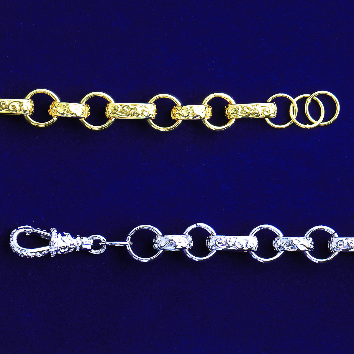 Bubble Letter GYPSY Belcher Link Chain for Men Real Gold Plated Hip Hop Jewelry Albert Clasp