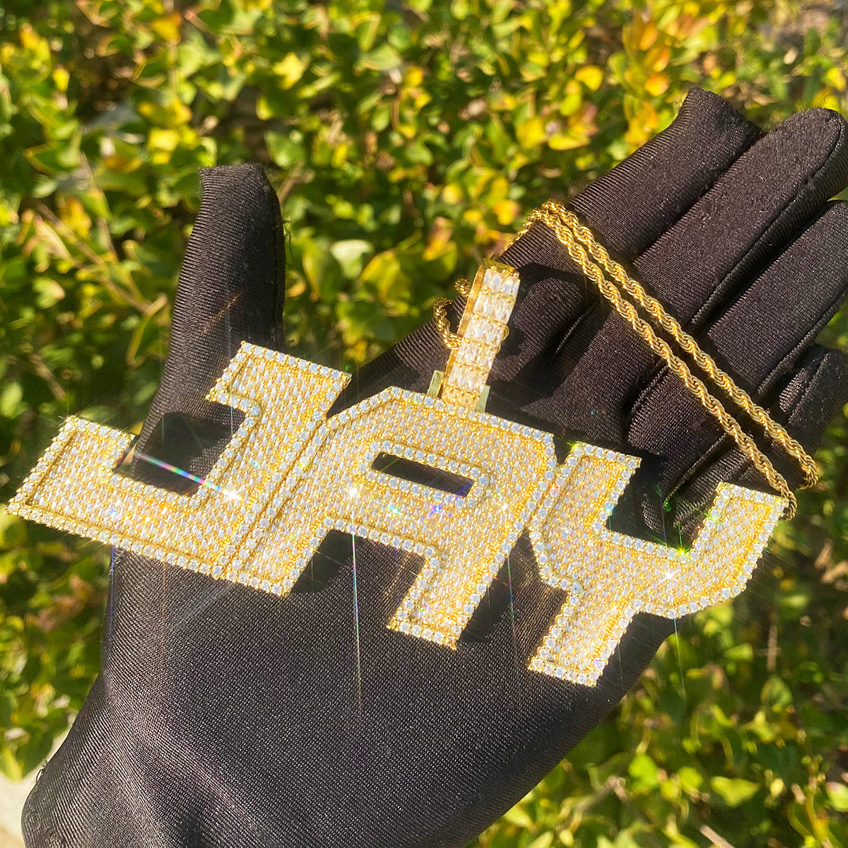 Bubble Letter Iced Out Custom Name Necklace Pendant for Men 5A Cubic Zirconia Hip Hop Jewelry