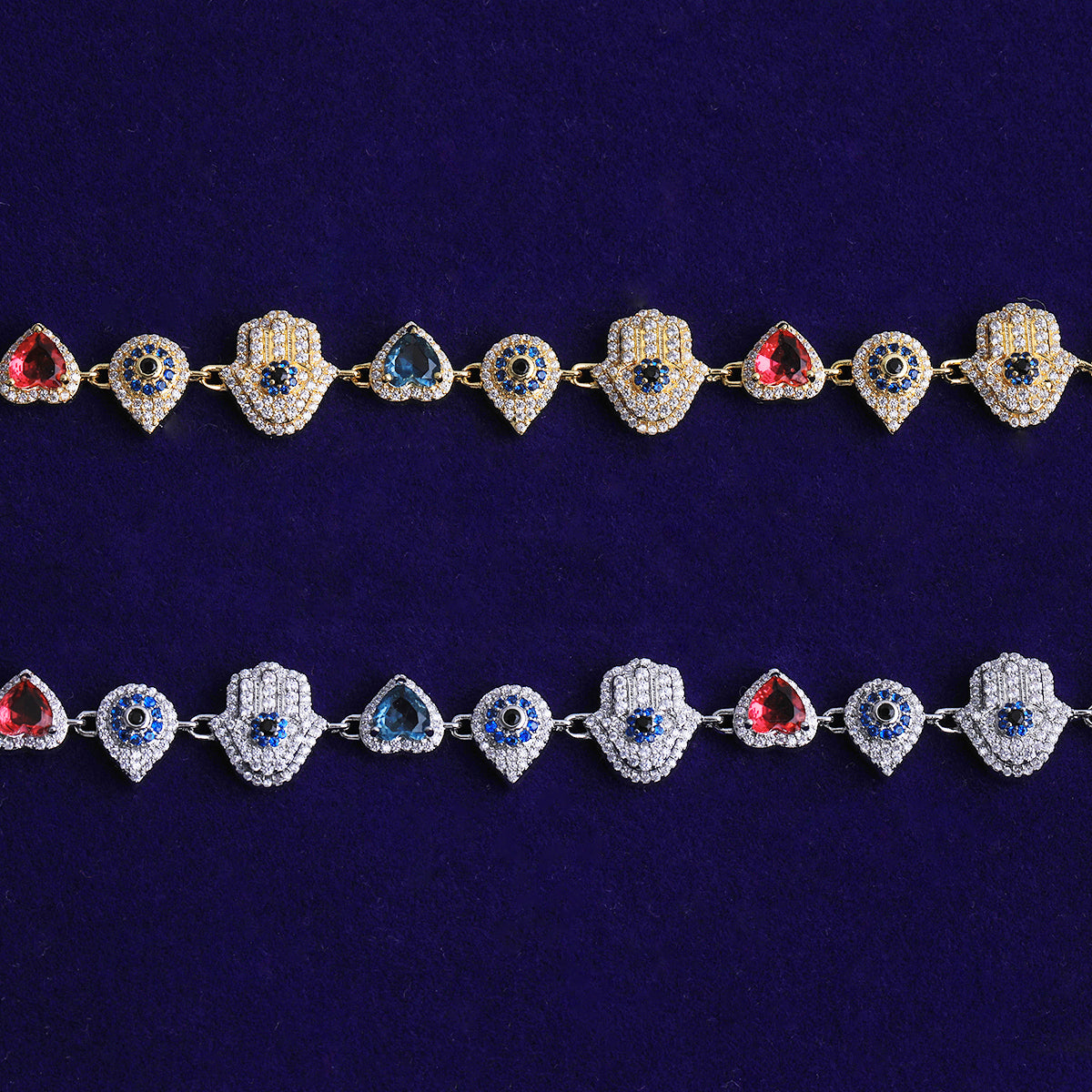 Bubble Letter Iced Out Hand Heart Drop Chain Necklace for Men Real Gold Plated Copper Cubic Zirconia Hip Hop Jewelry