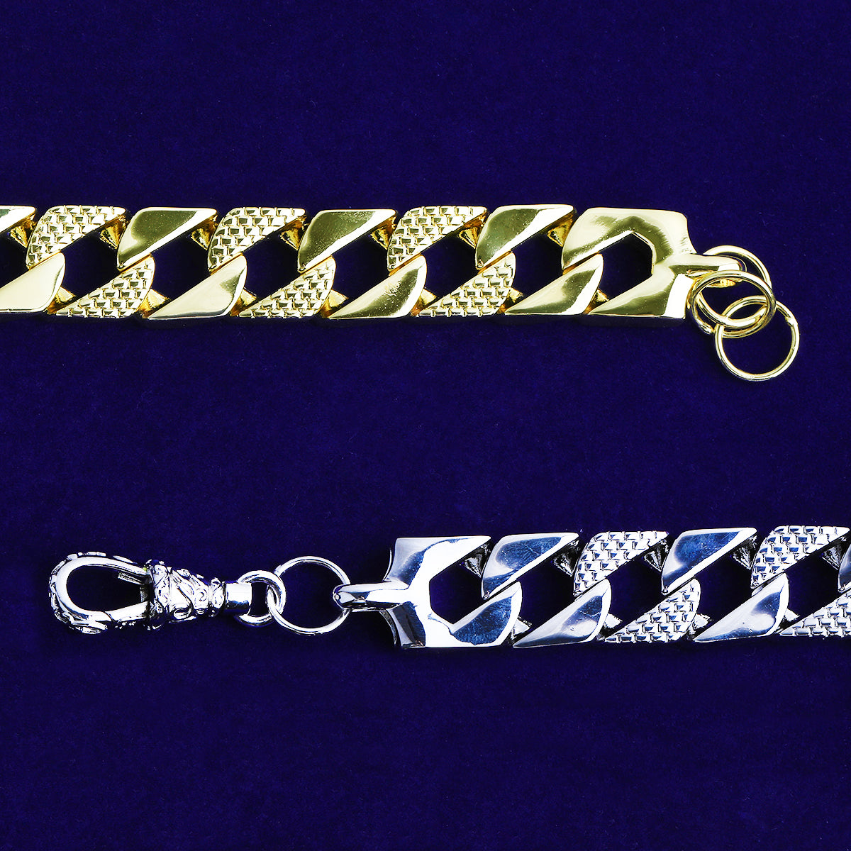 Bubble Letter Semi Patterned Cuban Link Bracelet for Men Copper Gold Plated Hip Hop Jewelry Albert Clasp