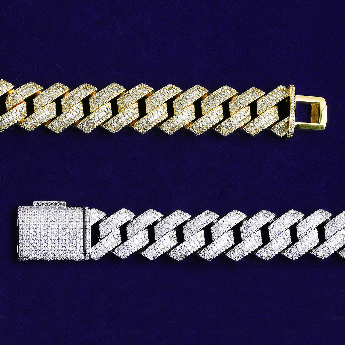 Bubble Letter Iced Out Cuban Link Chain Men Necklace Choker 5A Prong Setting Cubic Zirconia Copper Gold Plated Hip Hop Jewelry