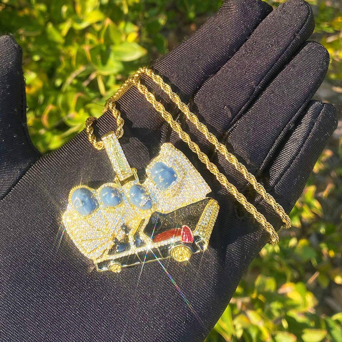 Bubble Letter Iced Out Colgante Presidentes x Hades 66 Necklace Pendant for Men Hip Hop Jewelry