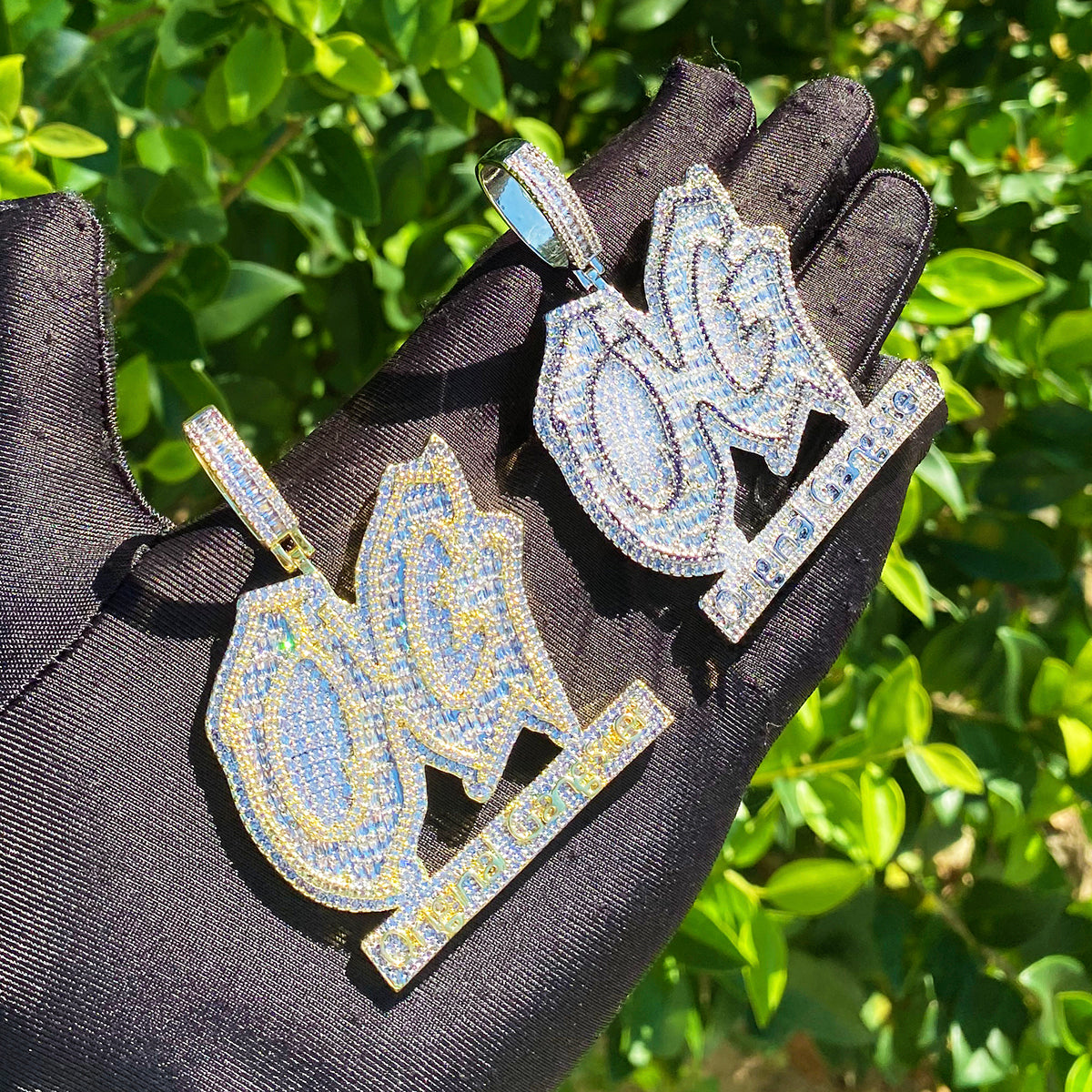 Bubble Letter Iced Out Original Gangster Necklace Pendant for Men 5A Cubic Zirconia Gold Plated Hip Hop Jewelry