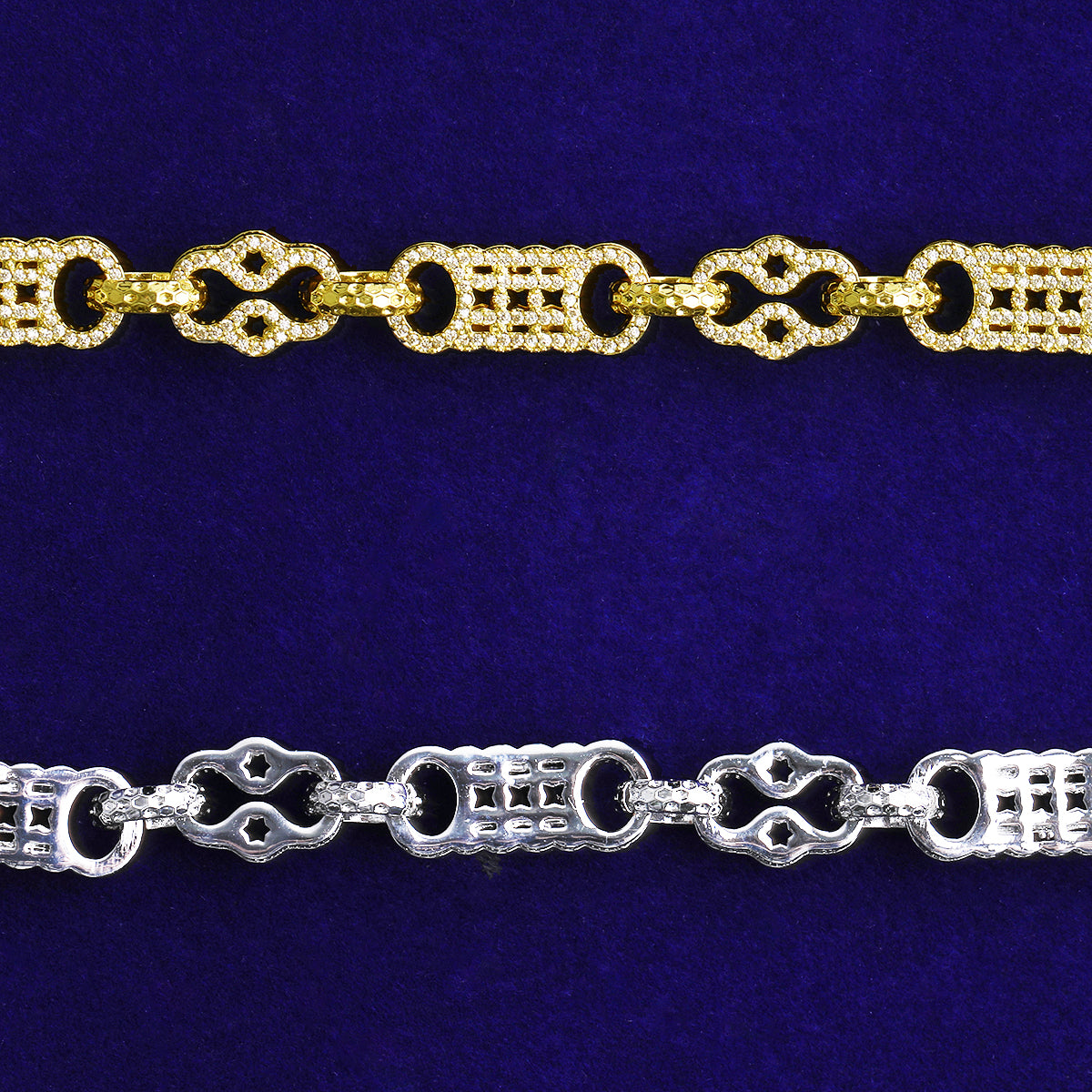 Bubble Letter Iced Out Star Bar Bracelet for Men Real Gold Plated 5A Cubic Zirconia Hip Hop Jewelry Albert Clasp