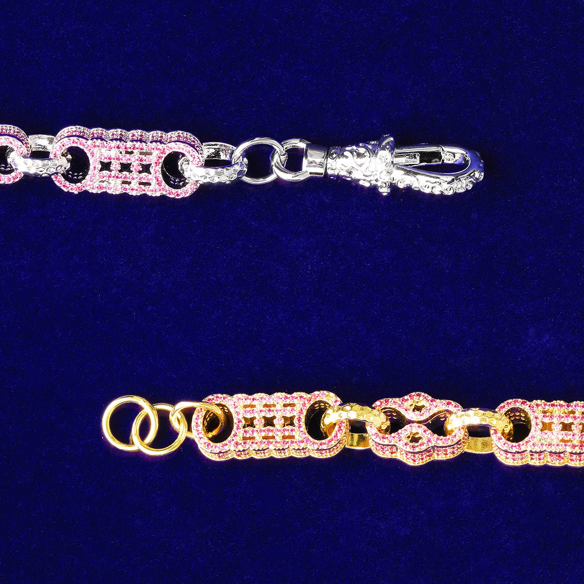 Bubble Letter Iced Out Gold Stones Star Bar Link Chain for Men Necklace Choker Real Copper Cubic Zirconia Gold Plated Hip Hop Jewelry