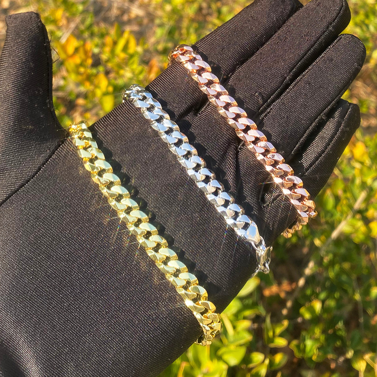 Bubble Letter Cuban Link Bracelet for Men Real Gold Plated Hip Hop Jewelry