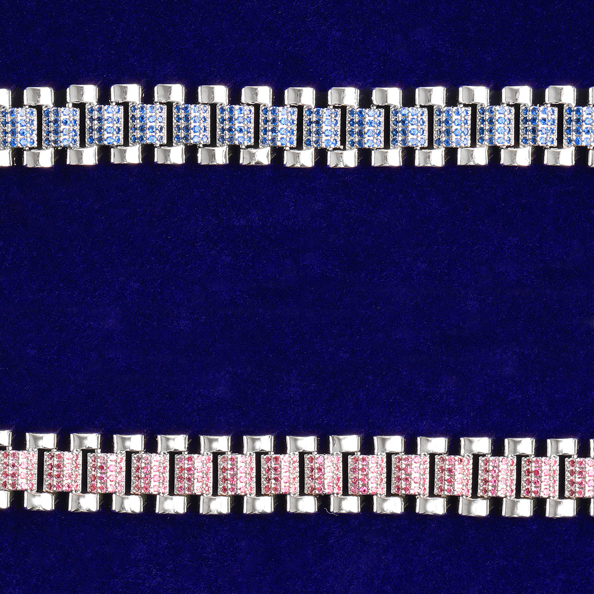 Bubble Letter Iced Out Silver Watch Belt Link Chain for Men Necklace Choker Real Gold Plated Cubic Zirconia Hip Hop Jewelry