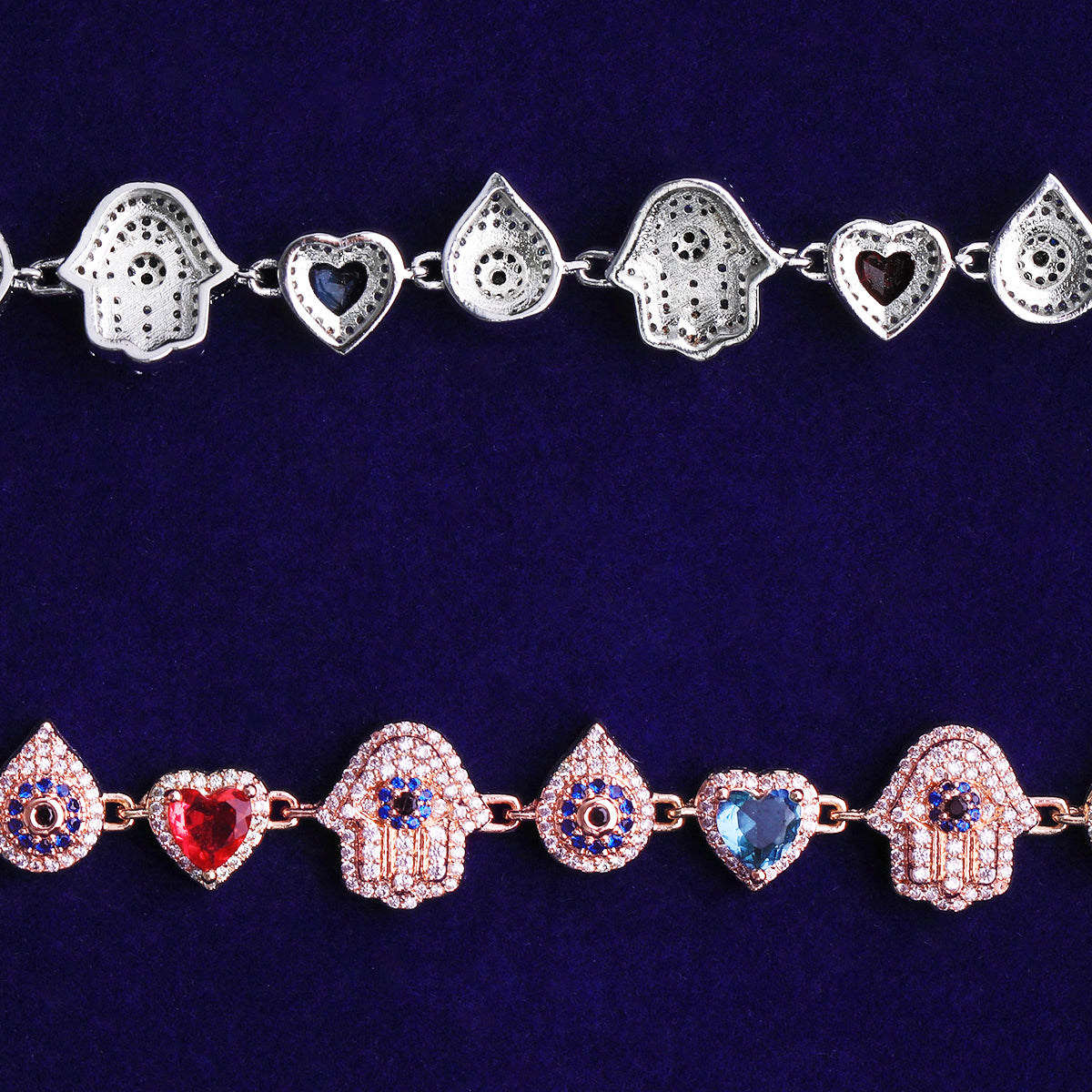 Bubble Letter Iced Out Hand Heart Drop Chain Necklace for Men Real Gold Plated Copper Cubic Zirconia Hip Hop Jewelry