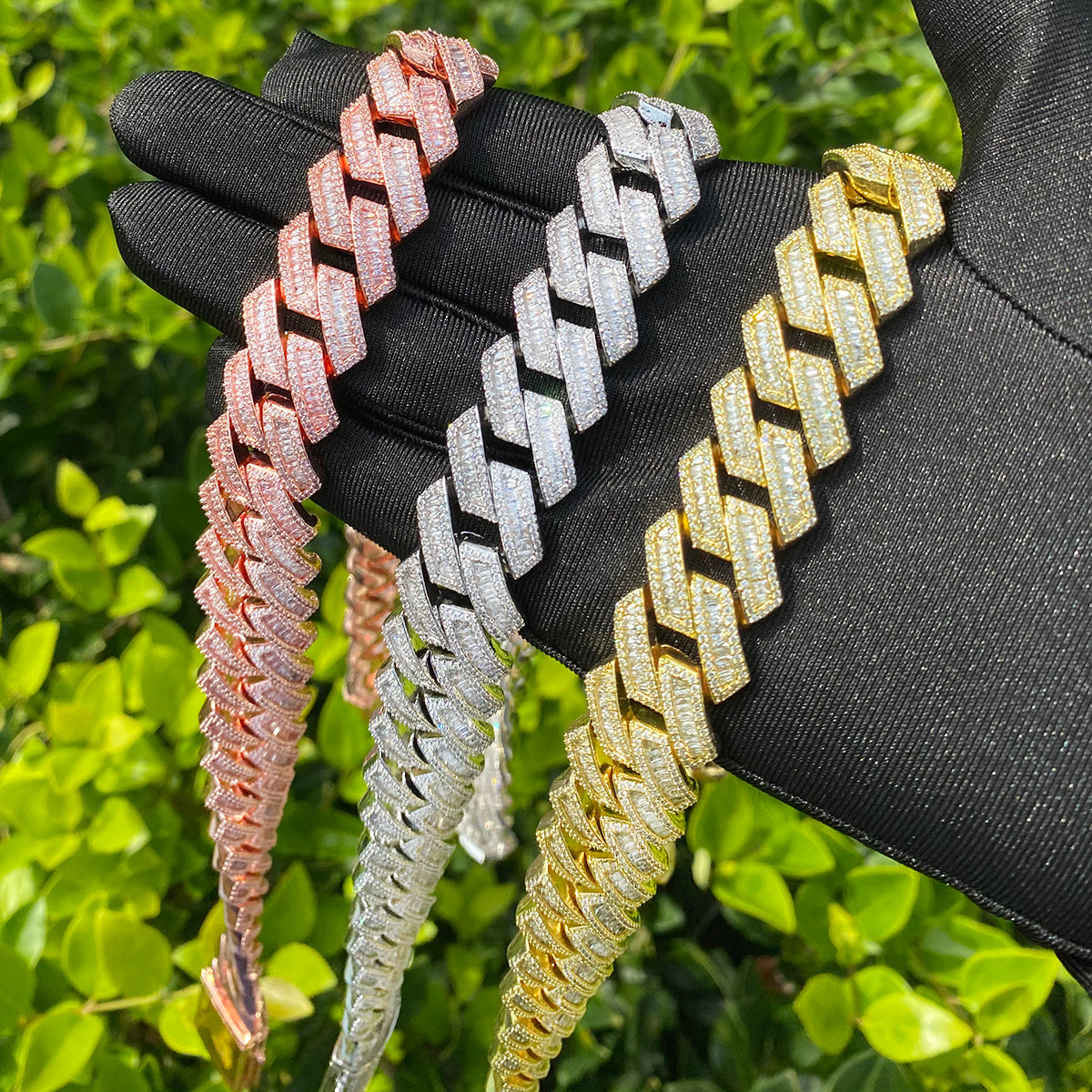 Bubble Letter Iced Out Cuban Link Chain Men Necklace Choker 5A Prong Setting Cubic Zirconia Copper Gold Plated Hip Hop Jewelry
