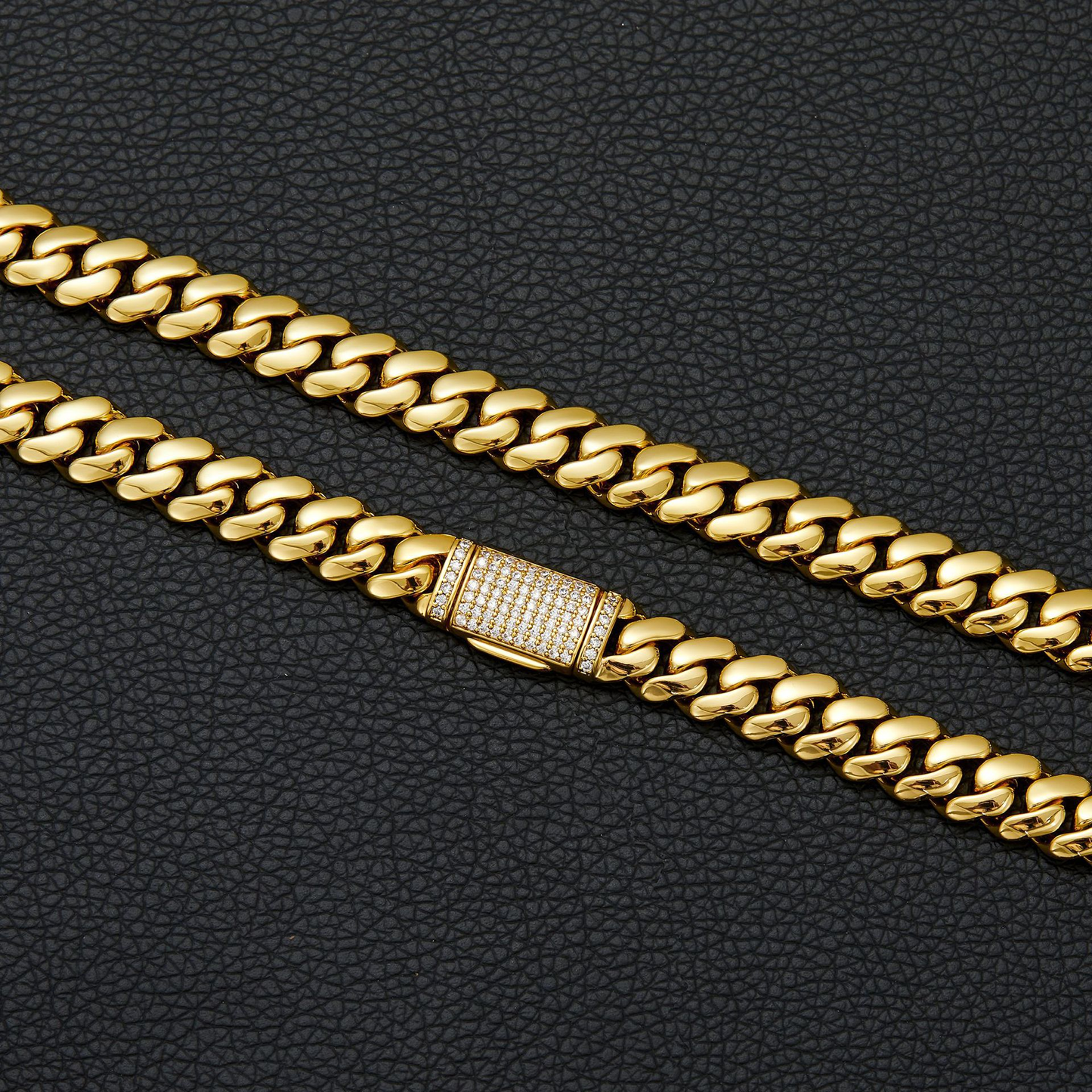 Bubble Letter Stainless Steel Miami Cuban Link Chain for Men Necklace Choker PVD Plating Real Gold Plated Flip Button Hip Hop Jewelry