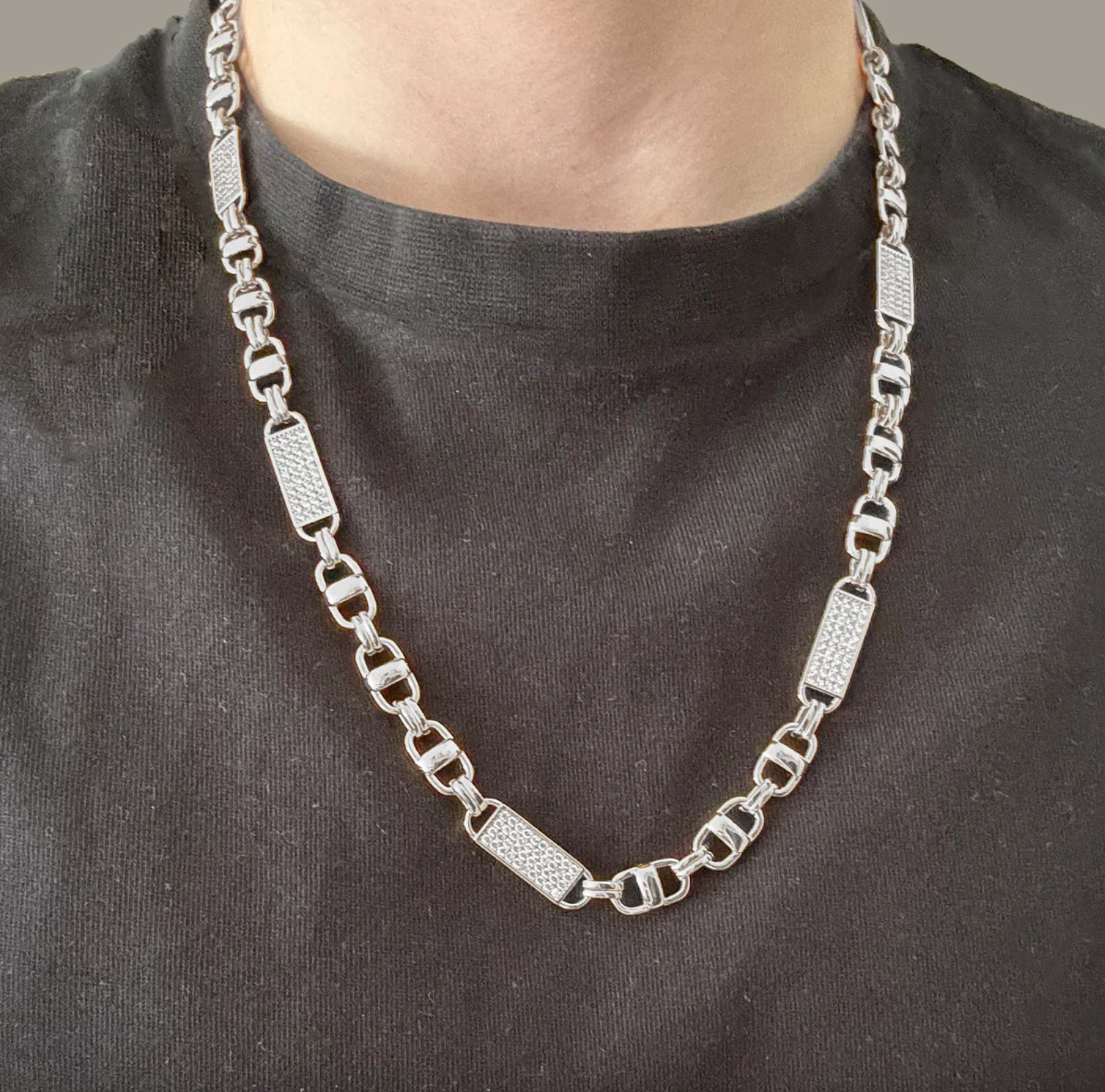 Bubble Letter 8mm Magnum King Chain for Men Necklace Choker Gold Plated Koningsketting Hip Hop Jewelry