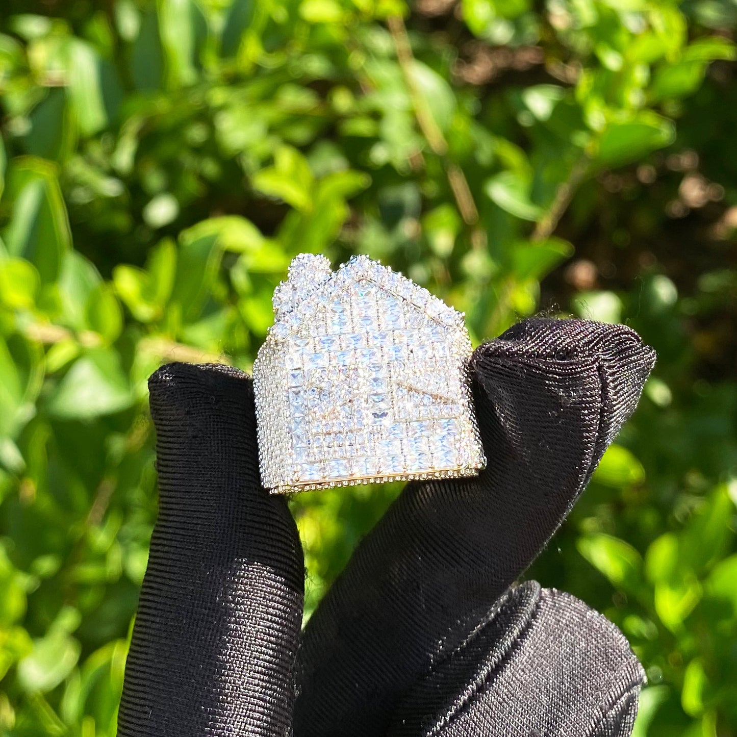 Bubble Letter Iced Out Ring for Men Real Copper Gold Plated 5A Cubic Zirconia Hip Hop Jewelry