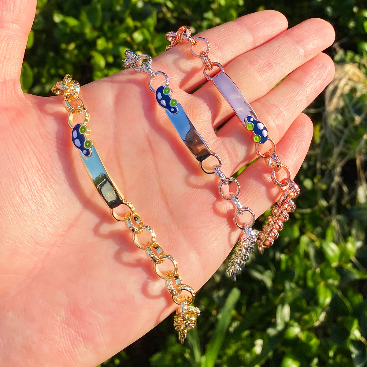 Bubble Letter Belcher Car Bracelet for Men Gold Plated Hip Hop Jewelry