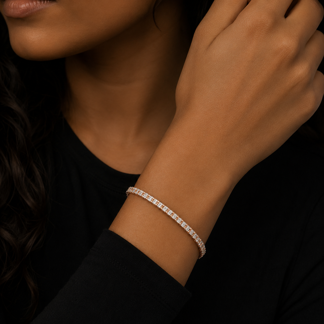 Bubble Letter Round Snake Link Bracelet for Women Real Gold Plated Hip Hop Jewelry