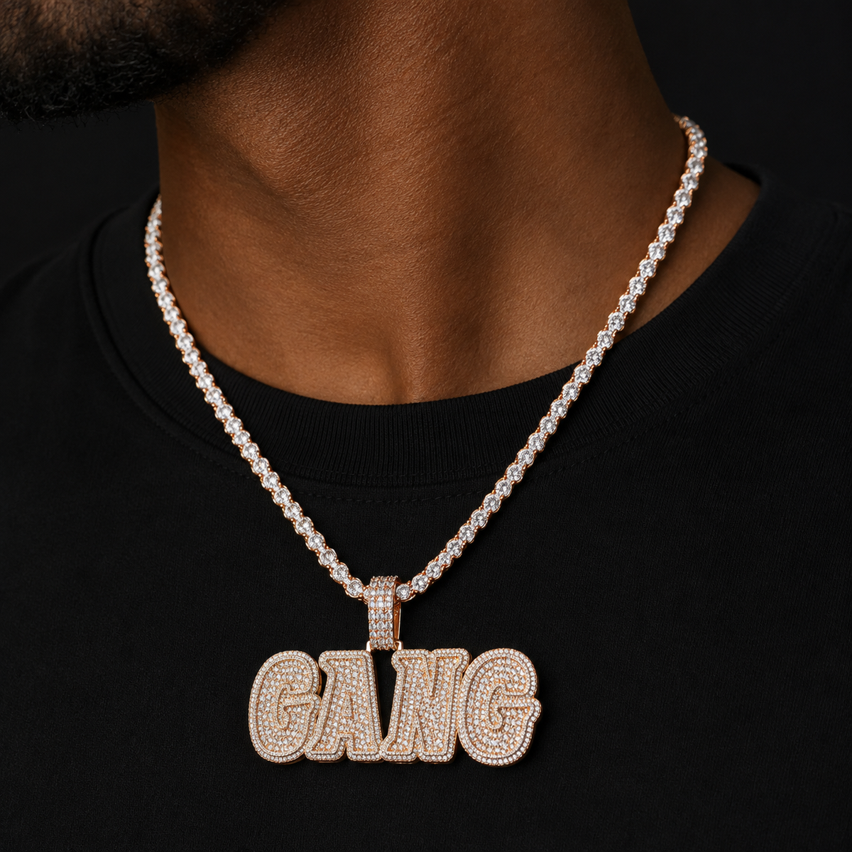 Bubble Letter Iced Out Custom Name Chain for Men Mirco Pave Baguette Personalized Necklace Pendant Hip Hop Jewelry