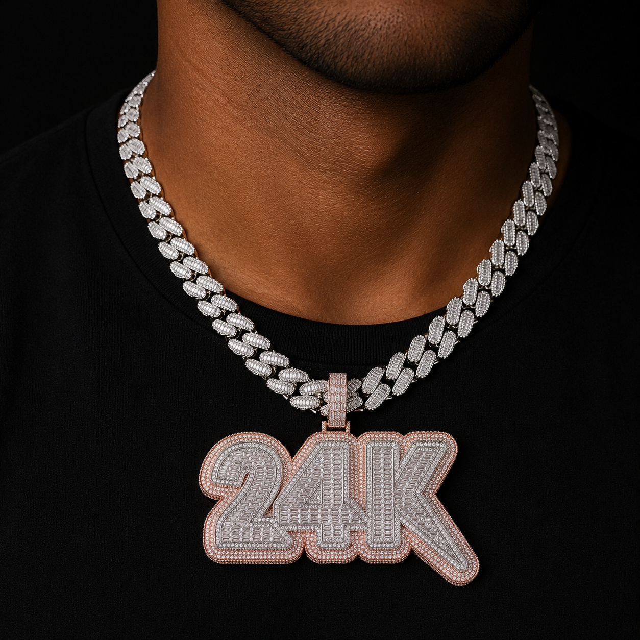 Bubble Letter Customized Name Necklace Iced Out Number Pendant for Men Big Baguette Hip Hop Rock Rapper Jewelry