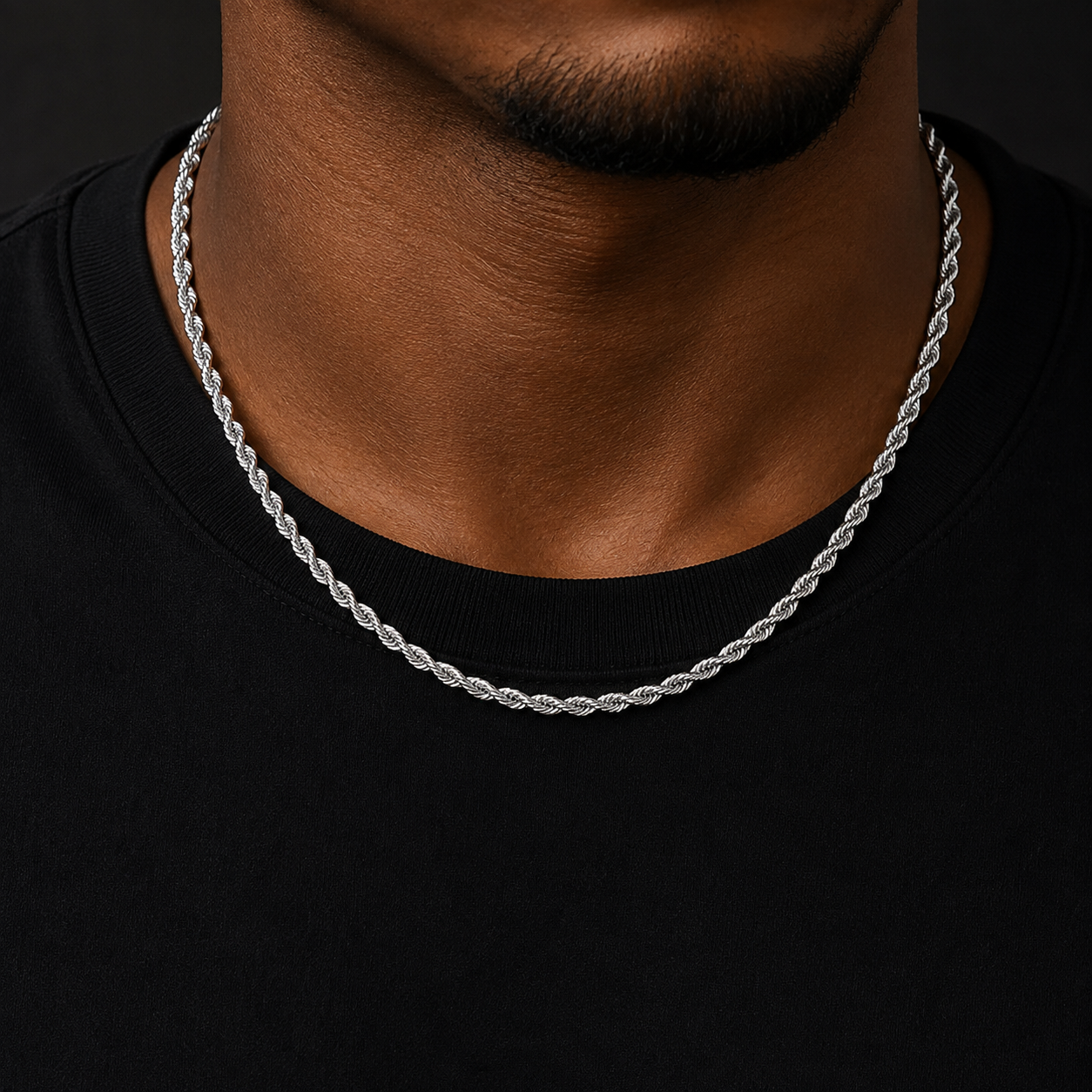 Bubble Letter 5 MM Rope Chain Stainless Steel Material Silver Color Hip Hop Jewelry for Men Women Drop Shipping Products