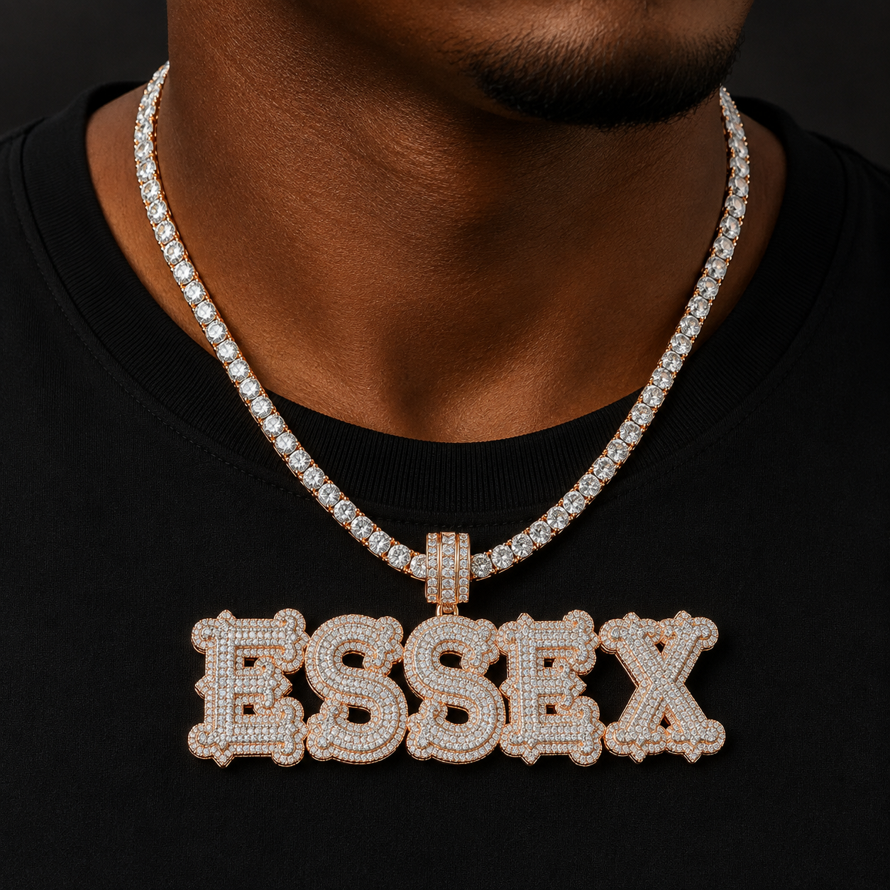 Bubble Letter Personalized Baguette Pendant Micro Paved CZ Iced Out Charms Customized Name Necklace Fashion Hip Hop Jewelry