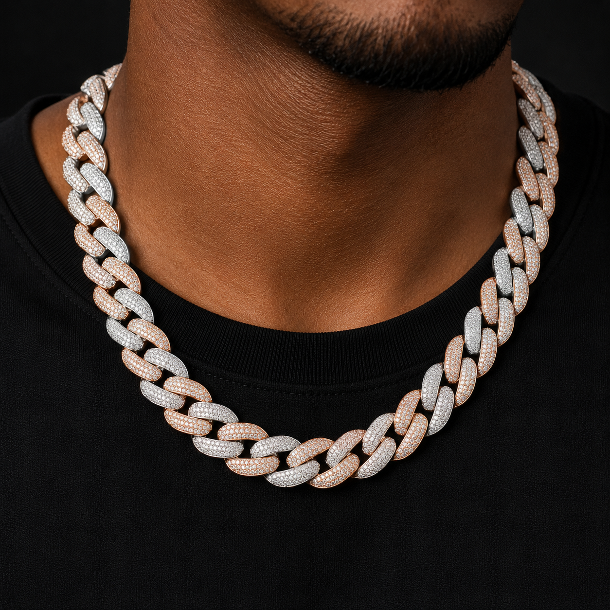 Bubble Letter Miami Cuban Link Chain Men Necklace  5A Cubic Zircon Hip Hop Choker Rock Jewelry 2021 Trend Christmas Gift