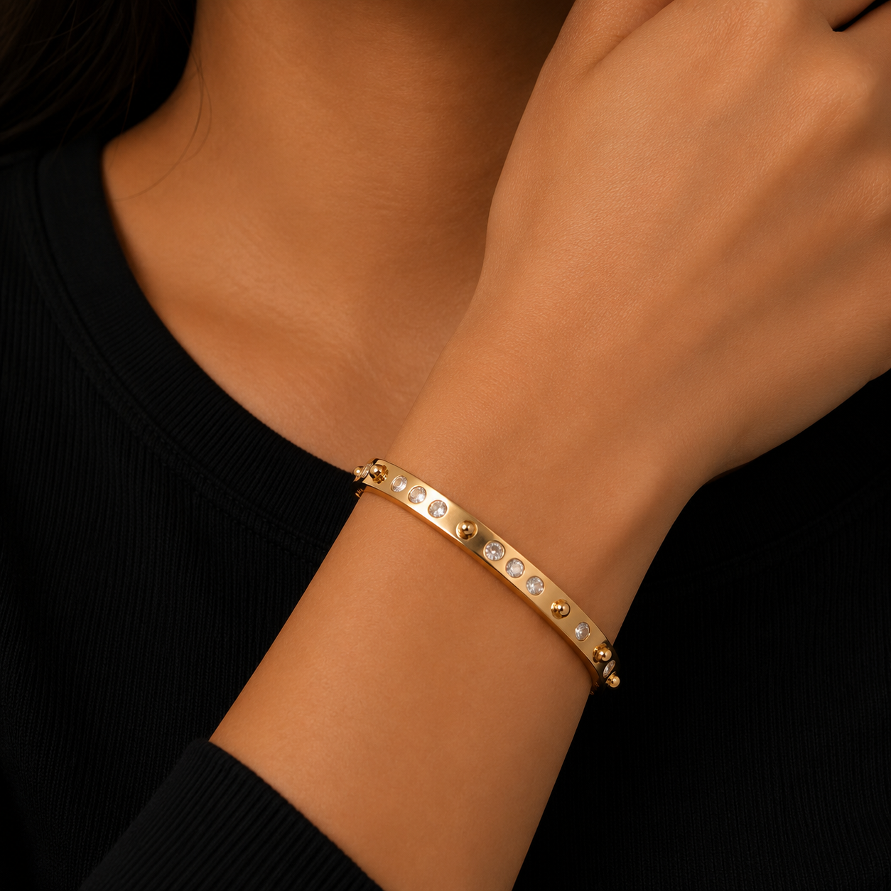 Women’s Bracelet Real Gold Plated Hip Hop Jewelry