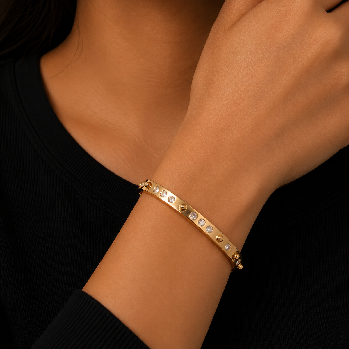 Women’s Bracelet Real Gold Plated Hip Hop Jewelry