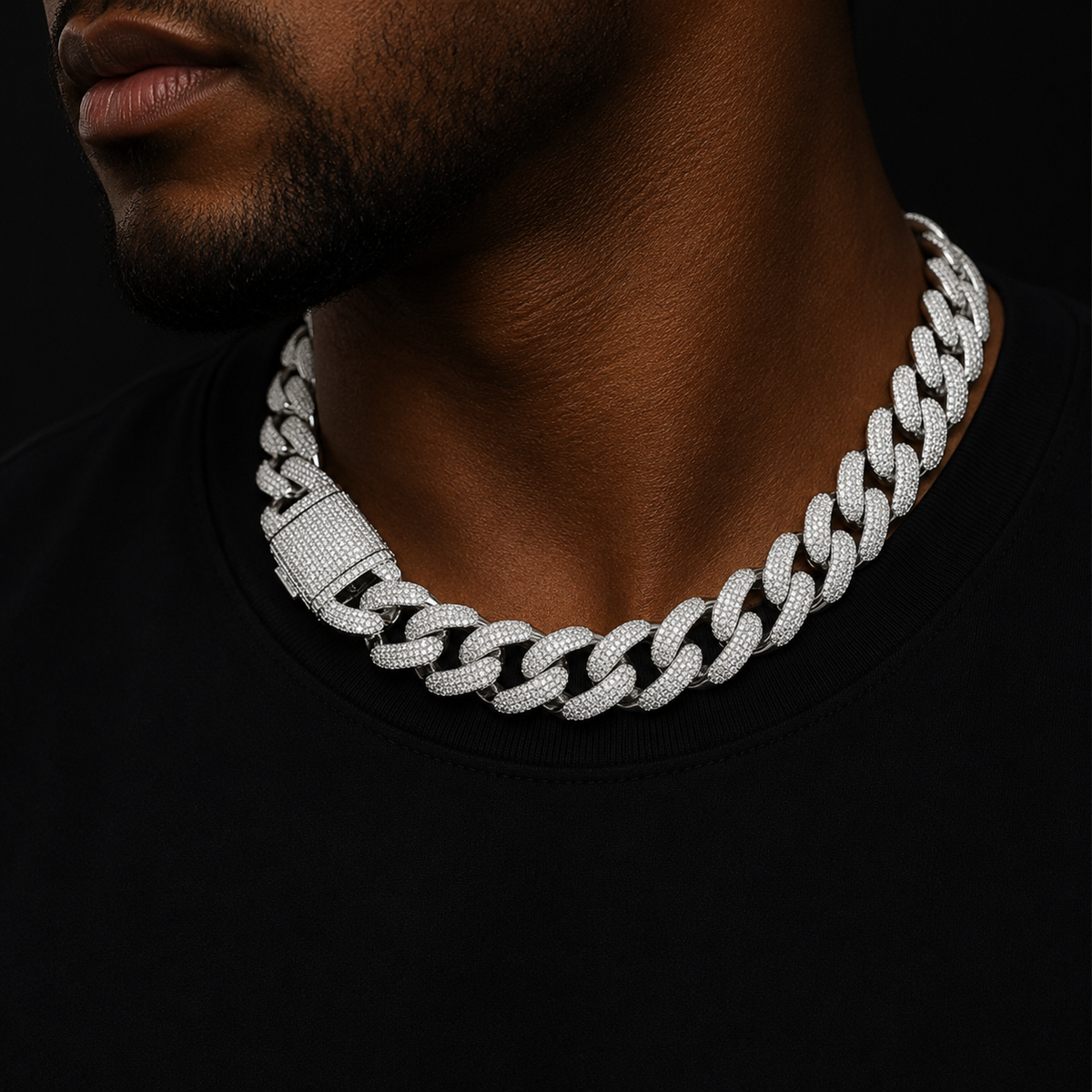 Bubble Letter Iced Out Miami Cuban Link Chain for Men Necklace Choker Real Gold Plated Cubic Zirconia Hip Hop Jewelry
