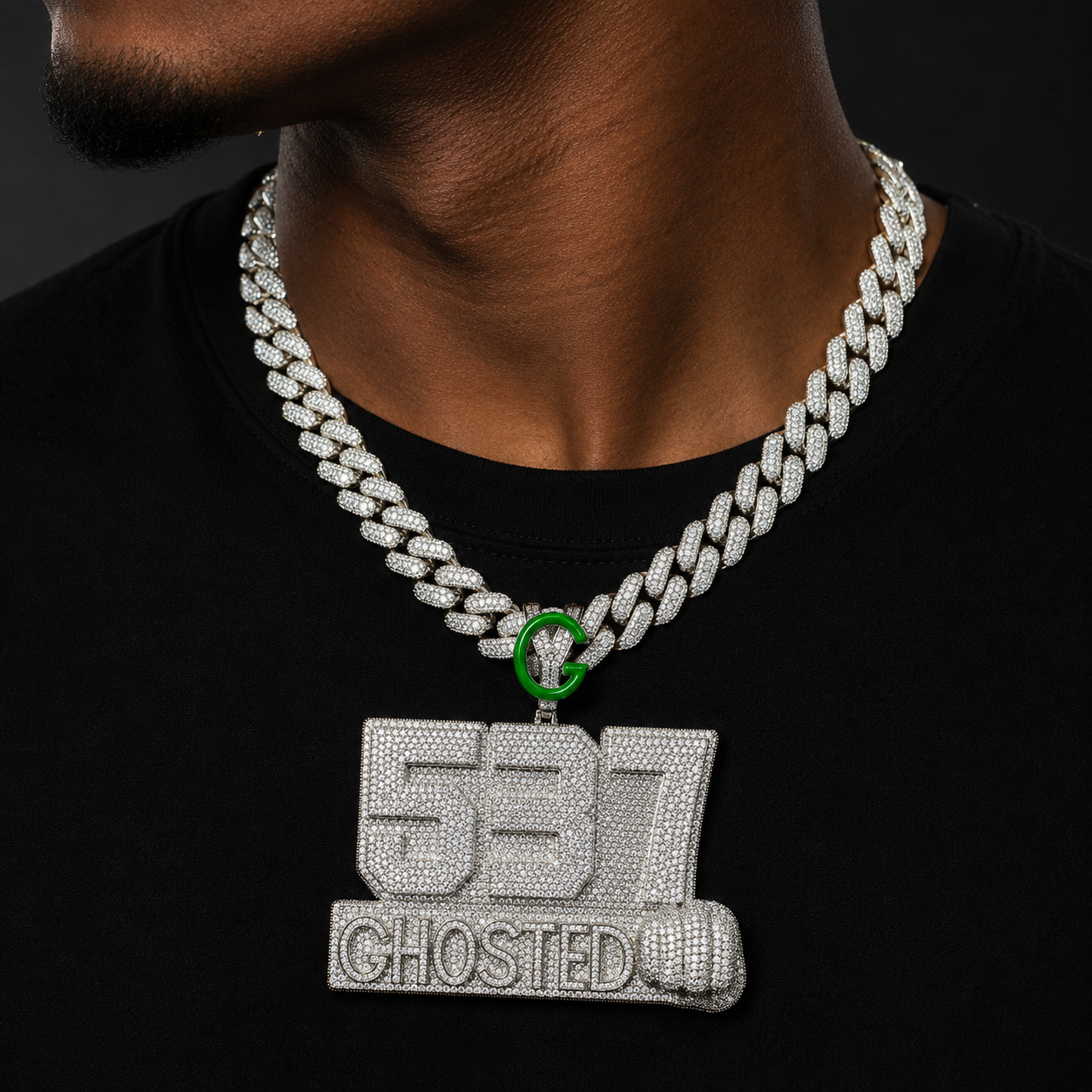Bubble Letter Sterling Silver 925 VVS Moissanite 537 Chosted Fist Necklace Pendant for Men Hip Hop Jewelry