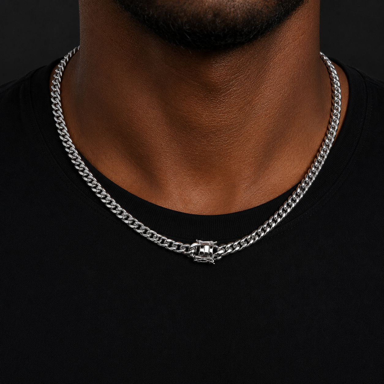 Bubble Letter Stainless Steel Miami Cuban Link Chain for Men Necklace Choker PVD Plating Real Gold Plated Lobster Clasp Jewelry