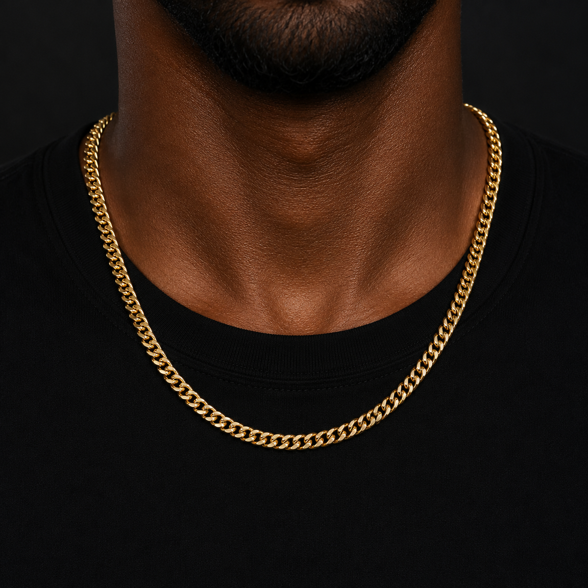 Bubble Letter Stainless Steel Miami Cuban Link Chain for Men Necklace Choker PVD Plating Real Gold Plated Lobster Clasp Rapper Jewelry