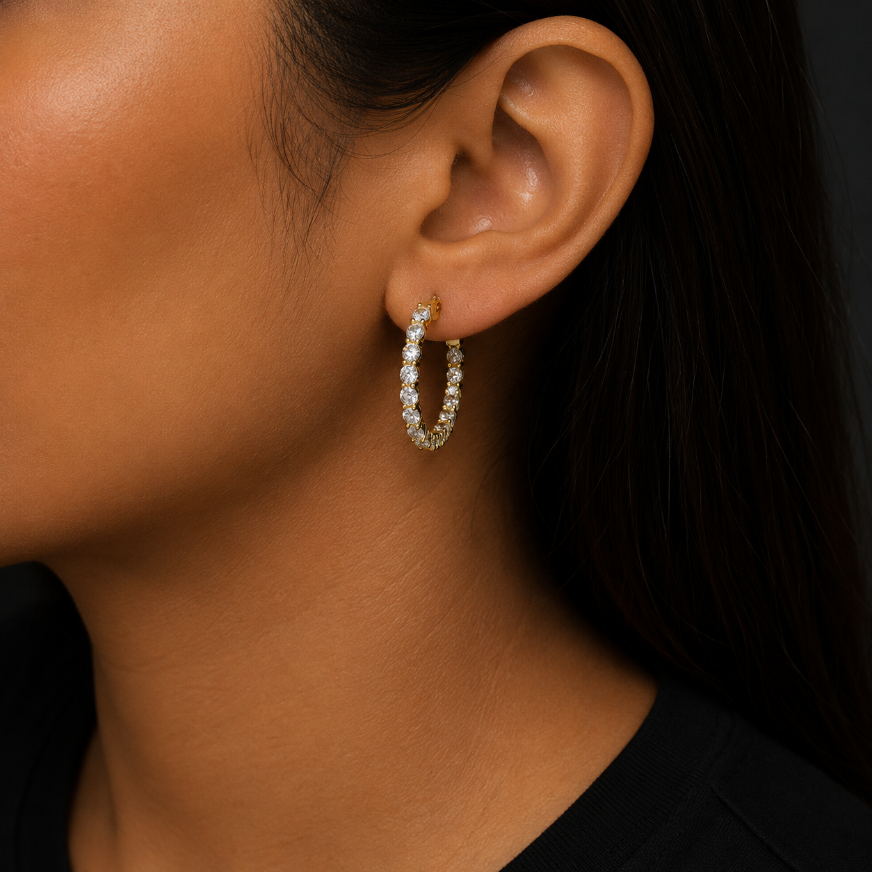 Bubble Letter Silver Moissanite VVS Tennis Eardrop Earring for Women Hip Hop Jewelry
