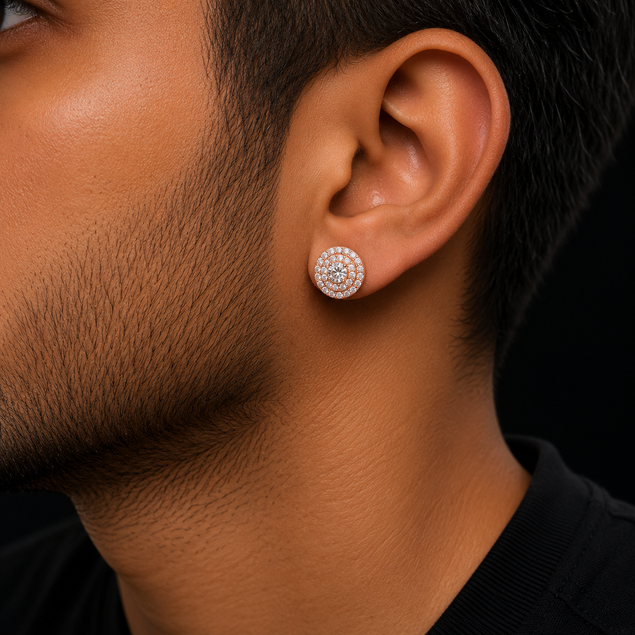 Bubble Letter Silver Moissanite VVS Stud Earring for Men Hip Hop Jewelry