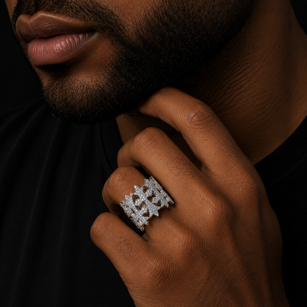 Bubble Letter Silver Moissanite VVS All Cross for Men Hip Hop Jewelry