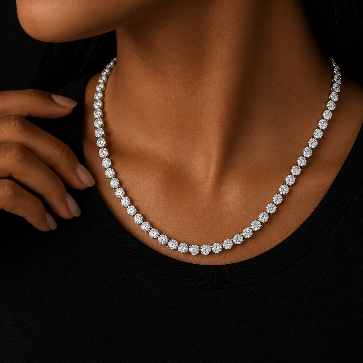 Bubble Letter Iced Out Dot Link Chain for Women Micro Pave Necklace Choker Cubic Zirconia Hip Hop Jewelry