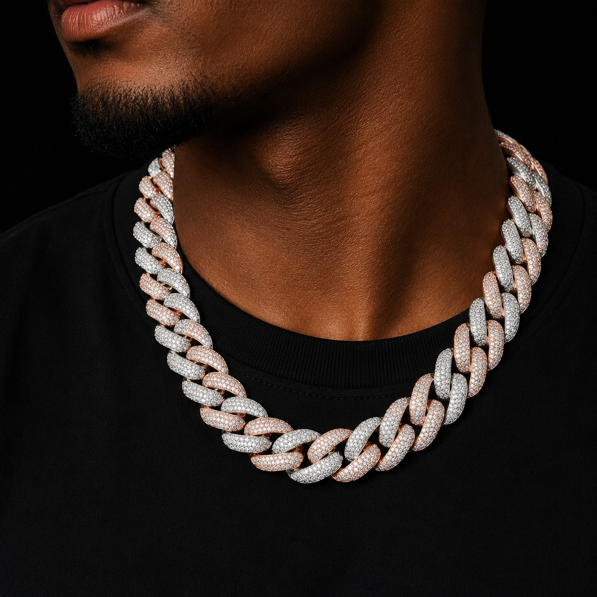 Bubble Letter Miami Cuban Link Chain Man Necklace Hip Hop Jewelry Iced Out Christmas Gifts 2021 Trend
